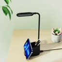 ALMERE - Giftology 3 in 1 Desk Lamp with 15W  Wireless Charger & Pen Holder - Black