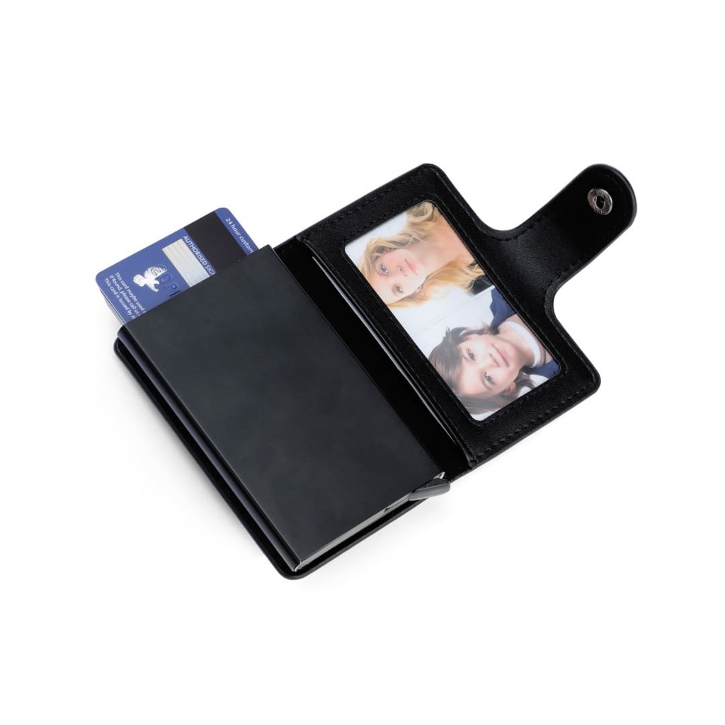 FLORINA - RFID PU Slim Cardholder Wallet - Black