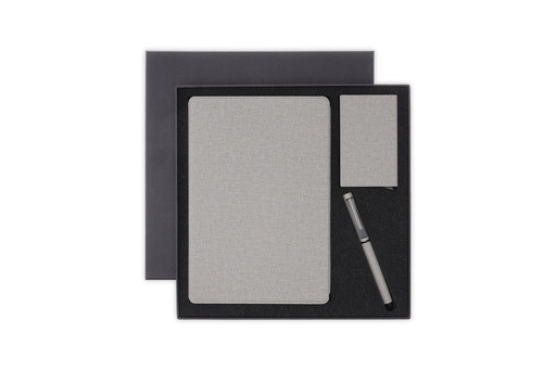 CHANGE ZERO Sustainable Gift Set with Refillable Notebook, Pen & Cardholder - Grey