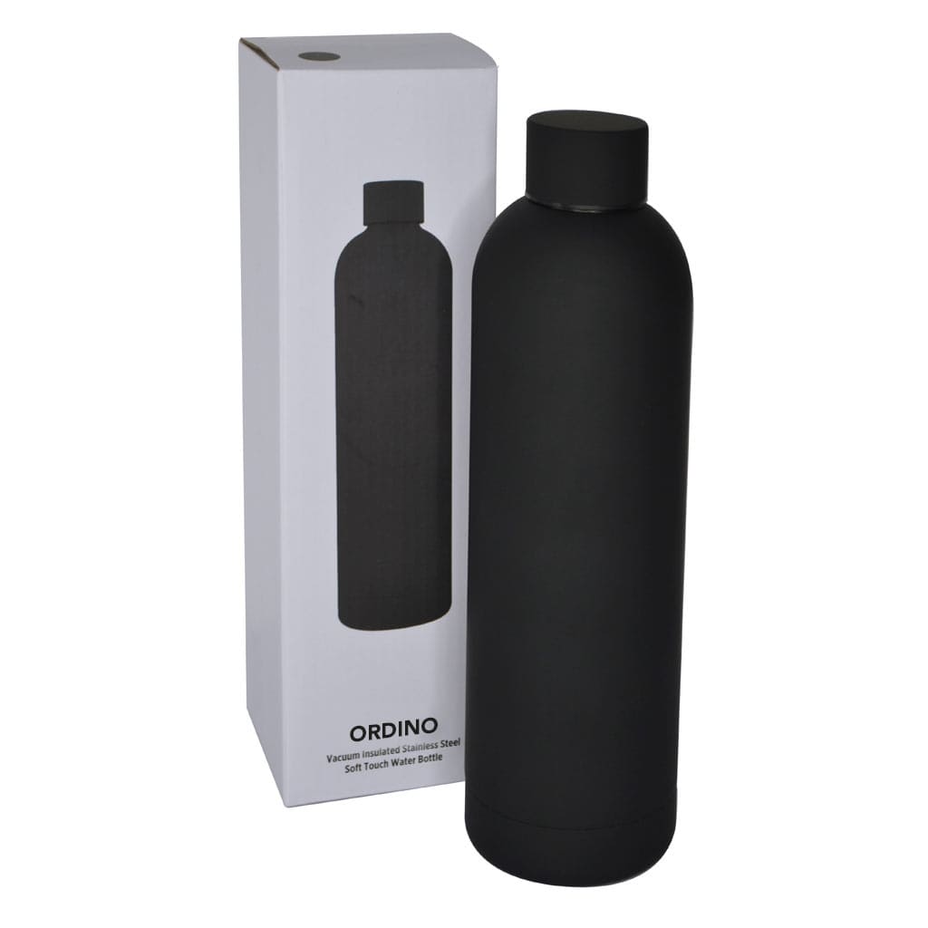 ORDINO  - Soft Touch Insulated Water Bottle - 750ml - Black