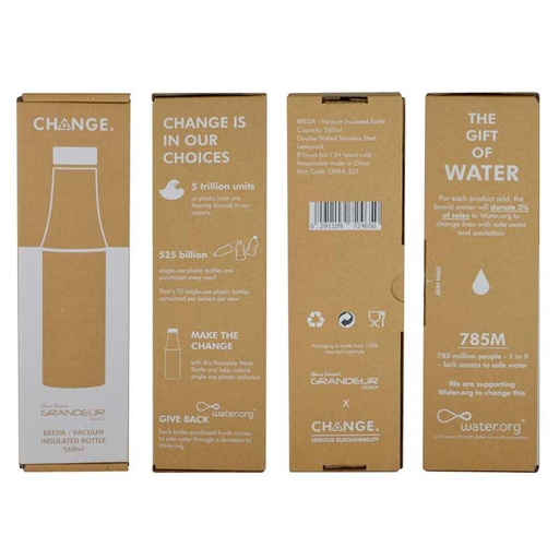 R-BREDA - CHANGE Collection Recycled Insulated Water Bottle - Green