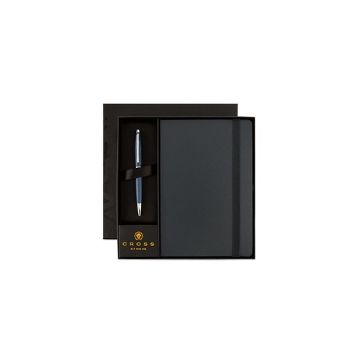 CROSS HARDCOVER A5 NOTEBOOK + PEN - NAVY BLUE 