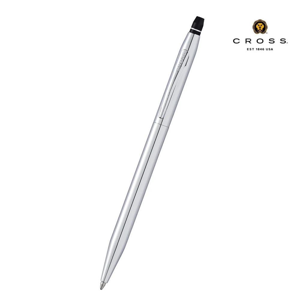 Cross Click™ Chrome Ballpoint Pen with Classic Black Journal Gift Set