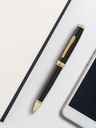 Coventry Classic Black Lacquer with Gold Tone Appointments Ballpoint Pen (Blue Ink) 