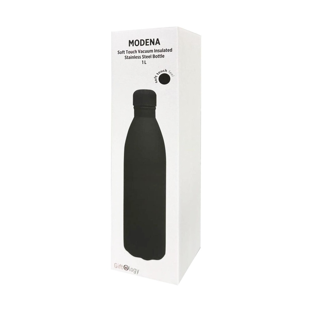 MODENA - Giftology Soft Touch lnsulated Water Bottle - 1L - Black