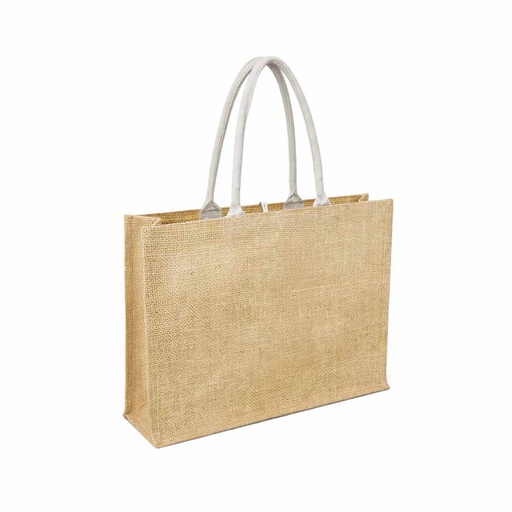MONCLOVA - Jute Bag with Canvas Pocket - Natural