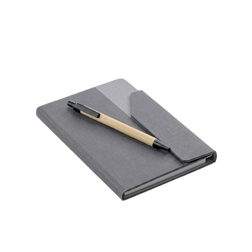 CARLO - Giftology Notepad with Pen and Sticky Note - Grey