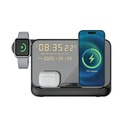 FAROS @memorii 5 in 1 Wireless Fast Charging Station with Display Clock - Black