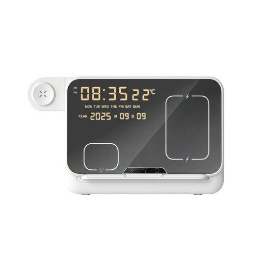 FAROS - @memorii 5 in 1 Wireless Fast Charging Station with Display Clock - White