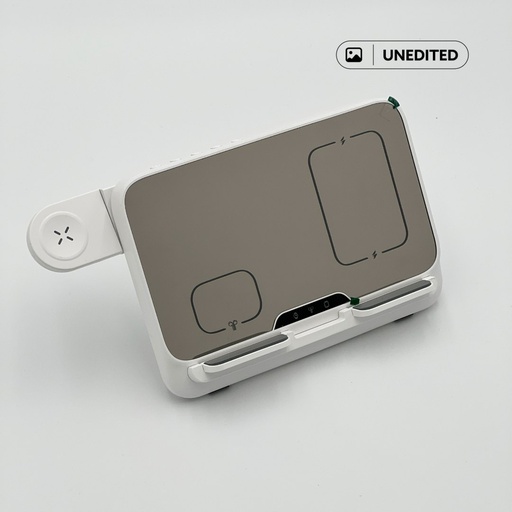 FAROS - @memorii 5 in 1 Wireless Fast Charging Station with Display Clock - White