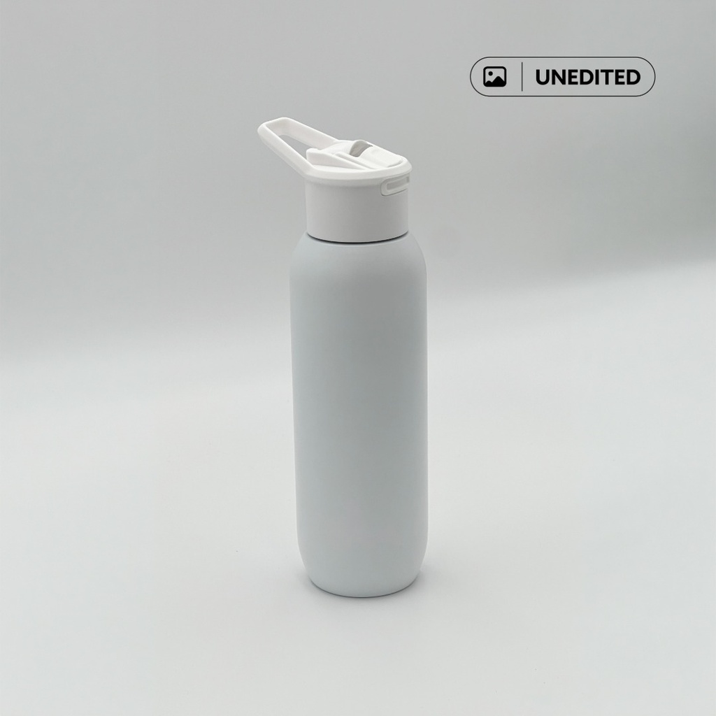TOLEDO - Hans Larsen Double Wall Bottle with Straw  600 ml - White