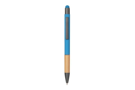 AYTOS - Metal Stylus Pen with Bamboo Grip and Rubberized Aluminium Barrel - Blue