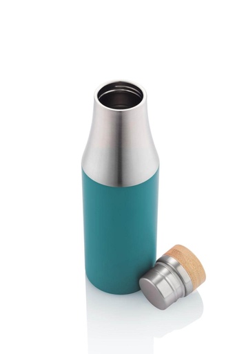 BREDA - Vacuum Bottle With Bamboo Lid - Aqua Green