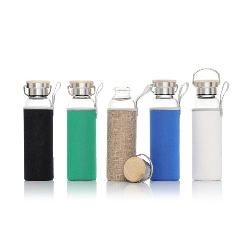 FLOHA - Hans Larsen Borosilicate Glass Bottle with Neo Sleeve - Black