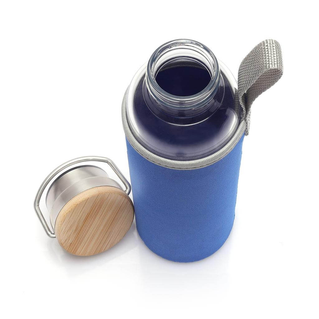 FLOHA - Hans Larsen Borosilicate Glass Bottle with Neo Sleeve - Royal Blue