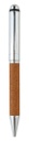 KORU - eco-neutral Metal Pen with Recycled Leather Barrel - Brown