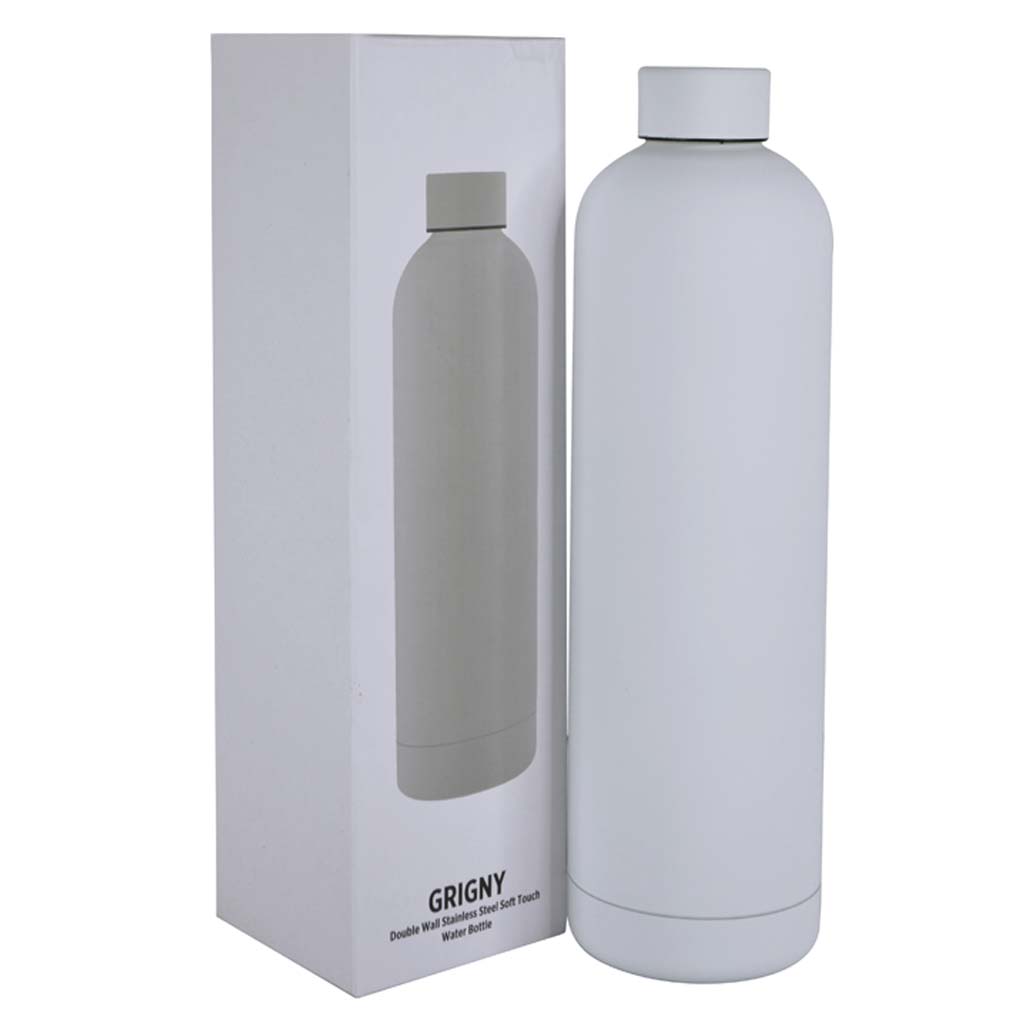 GRIGNY - Soft Touch Insulated Water Bottle - 1000ml - White