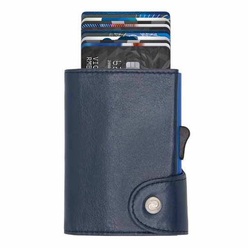 MARALIK - c-secure Classic Italian Leather RFID Wallet Cobalto