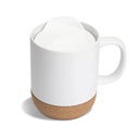 LUCCA - Giftology Ceramic Mug with Cork and Lid - White