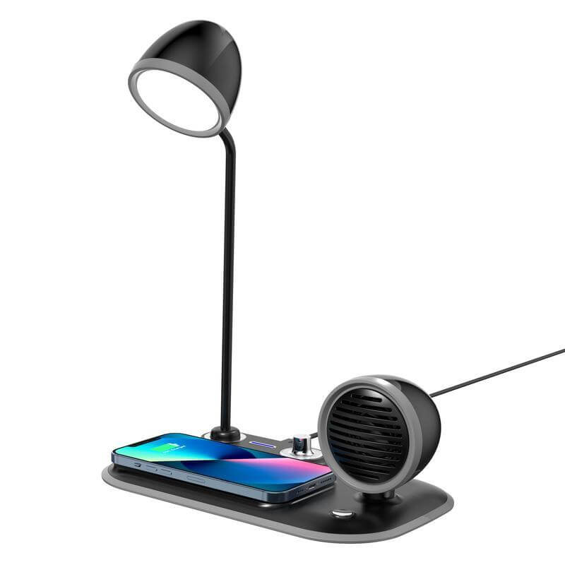 VEERE - @memorii 3 in 1 Wireless Charger Lamp with Speaker - Black