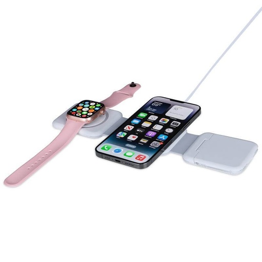 BOLERO - @memorii 2 in 1 Wireless Charger with Multi Cable Set - White