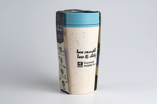 Circular Cup 12oz Cream & Faraway Blue