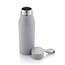 R - NEBRA - CHANGE Collection Recycled Stainless Steel Vacuum Bottle with Loop - Grey