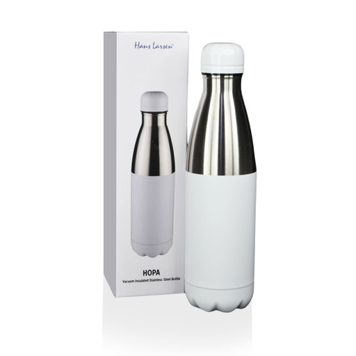 HOPA - Hans Larsen Double Wall Stainless Steel Water Bottle - White