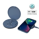 OSLO - @memorii Recycled 15W Wireless Charger Multi - Cable Set - Blue