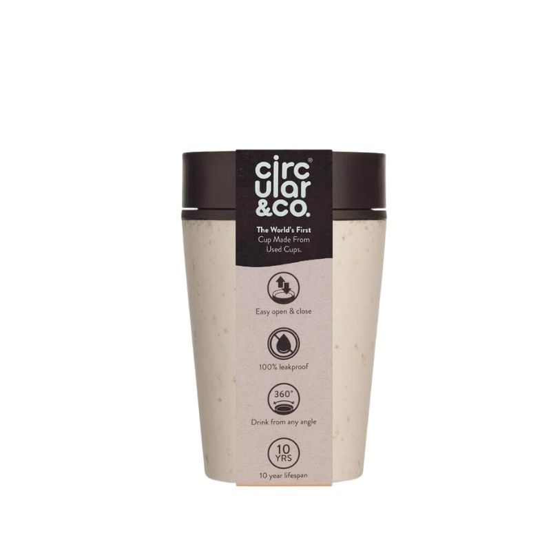 Circular Cup 8oz Cream & Cosmic Black