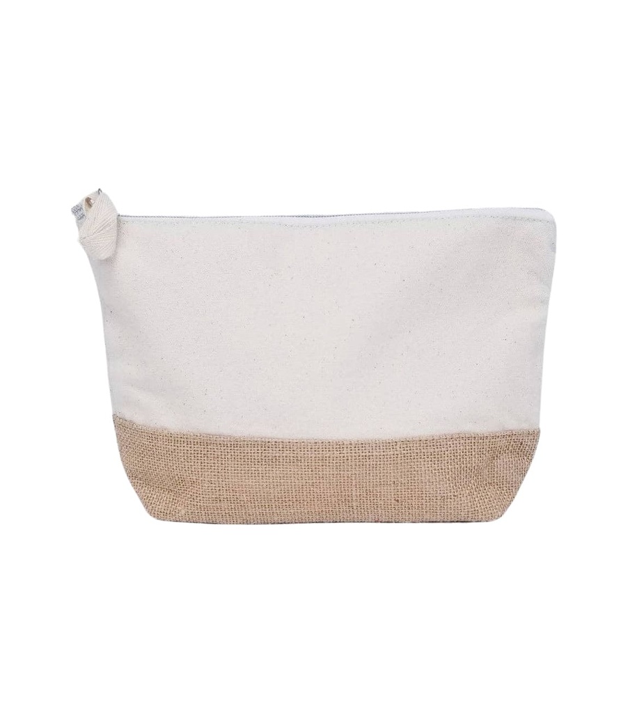 ASSENS - GRS-certified Recycled Cotton-Jute Zipper Pouch - Natural