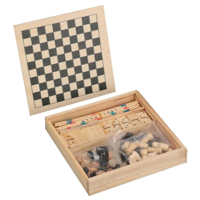 SAURIS - eco-neutral 4-in-1 Wooden Games Box