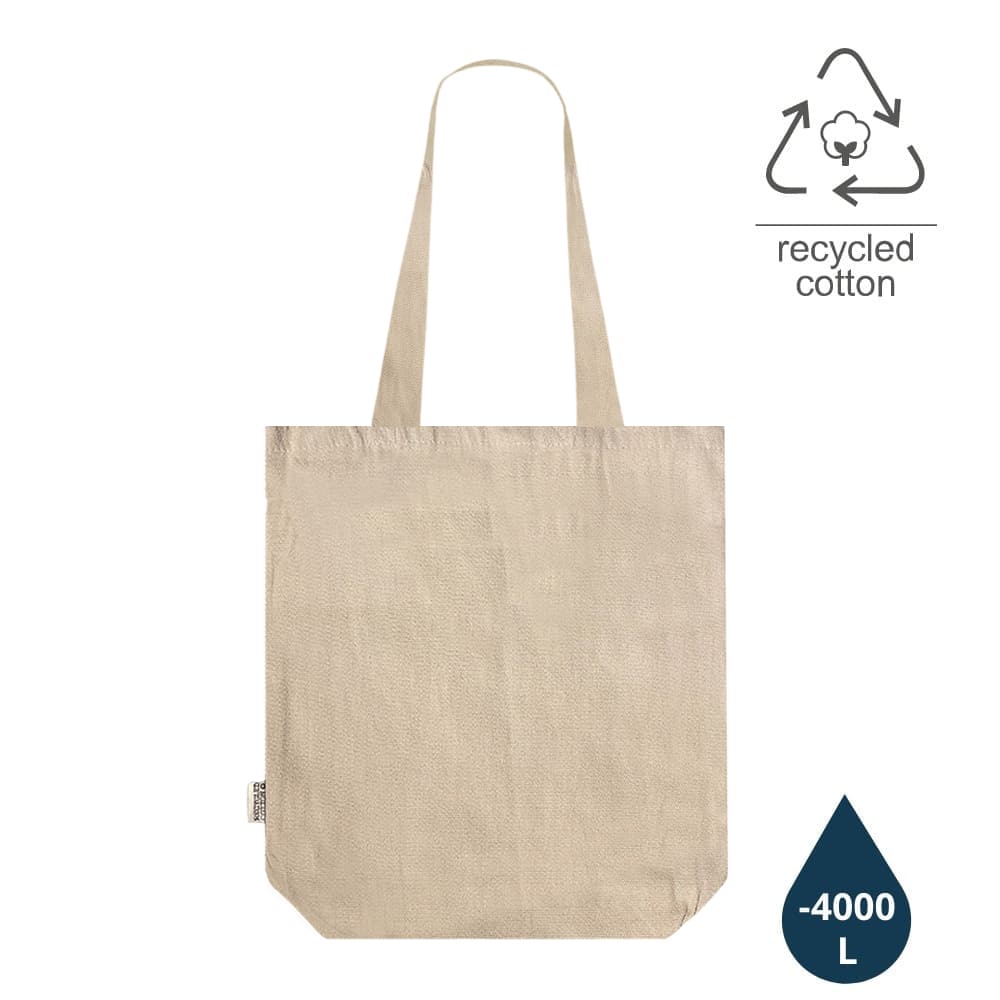 DARGUN - GRS-certified Recycled Cotton Tote Bag with Gusset - Beige