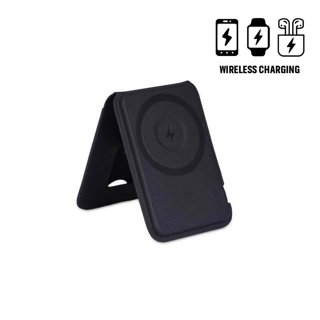 MAG3 - Giftology 3-in-1 Magnetic Wireless Charger Card Holder - Black