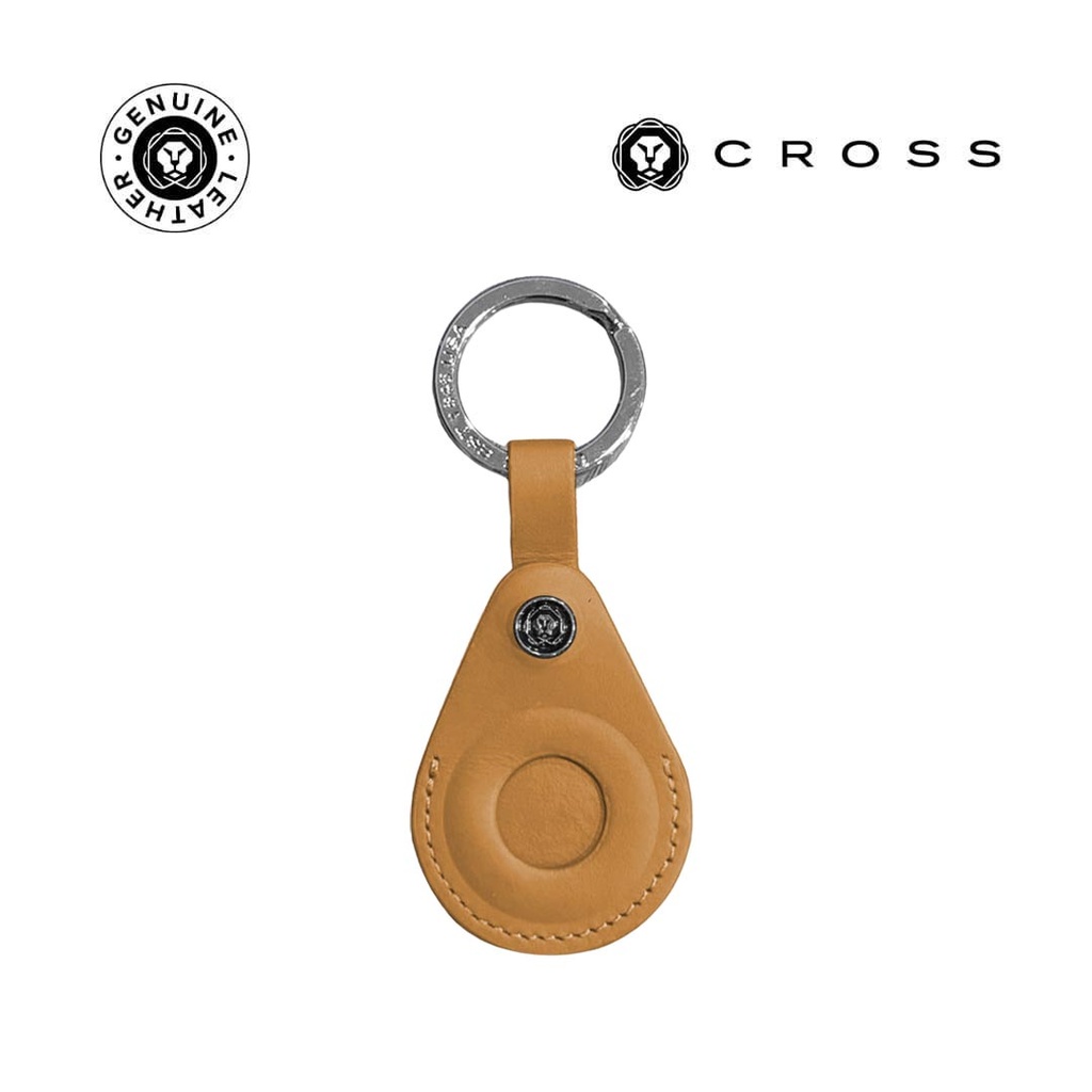 CROSS Leather Airtag Key Ring - Mocha