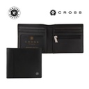 [LACR 2039] CROSS Pebble Leather 6CC Classic Fold Wallet with 6CC Cardholder - Black