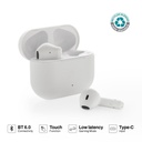 TUNEVO RCS recycled plastic wireless earbuds - White