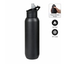 [DWHL 3304] TOLEDO - Hans Larsen Double Wall Bottle with Straw  600 ml - Black 
