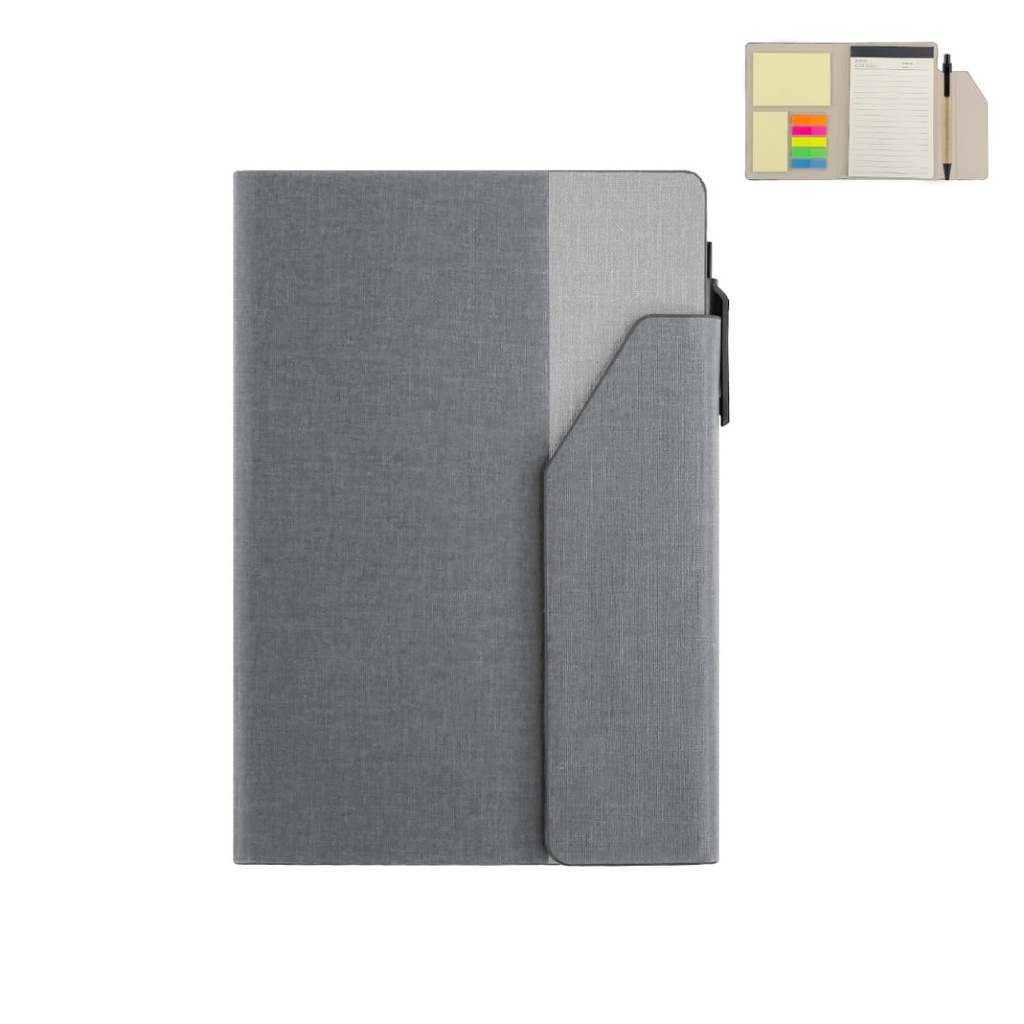 CARLO - Giftology Notepad with Pen and Sticky Note - Grey