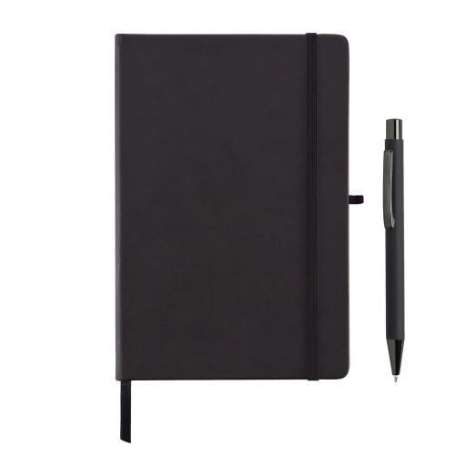 [GSGL 5135] BORNA - Giftology A5 Hard Cover Notebook and Pen Set - Black