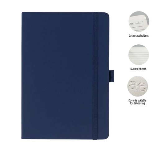 [NBGL 5238] JURSI - Giftology A5 PU Notebook with Pen Loop - Navy Blue