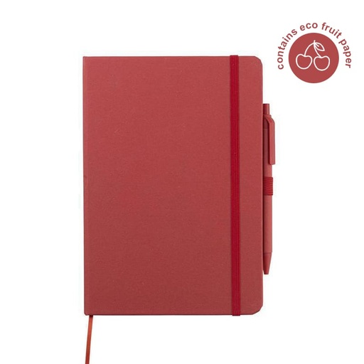 [NBEN 5251] ABULA - eco-neutral® A5 Hard Cover Notebook & Pen Set - Cherry Paper