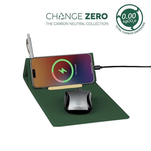 [ITWC 1239] BLACE - CHANGE ZERO Recycled PU 15W Wireless Mousepad & Desk Organizer - Green