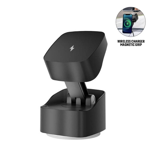 [ITGL 1257] VIRTON - Giftology Magnetic Car Phone Holder and 15W Wireless Charger - Black