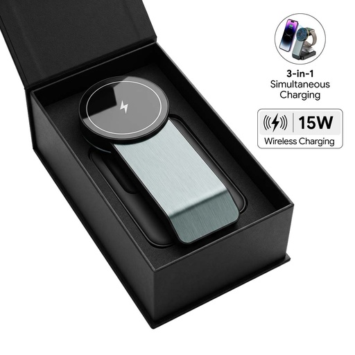 [ITWC 1278] POWERBASE @memorii 3 in 1 Wireless Fast Charging Station with Ambient Light