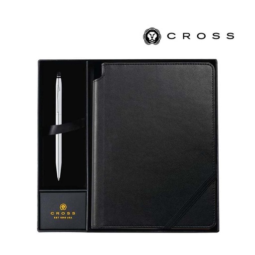[GSCR 5003] Cross Click™ Chrome Ballpoint Pen with Classic Black Journal Gift Set