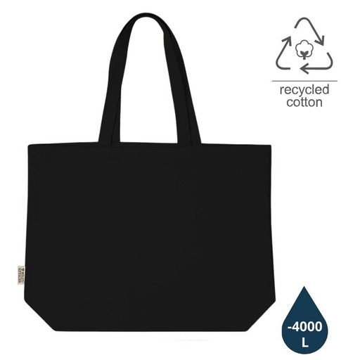 [CTEN 2240] BORKUM - GRS-certified Recycled Cotton Beach / Shopping Bag - Black 